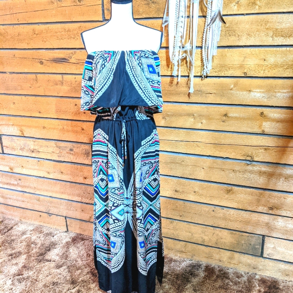 Mossimo Size Large Strapless Maxi Dress